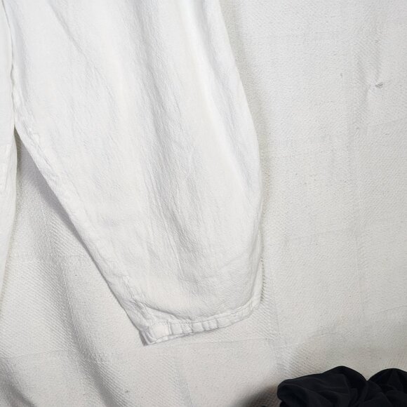 Cottonseed Casual Wear White Drawstring Elastic Waist Wide Leg Crop Pants Size L - Picture 6 of 16